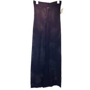Sun & Shade Dark Blue Crochet Swim Cover Up Pants Womens Size M New